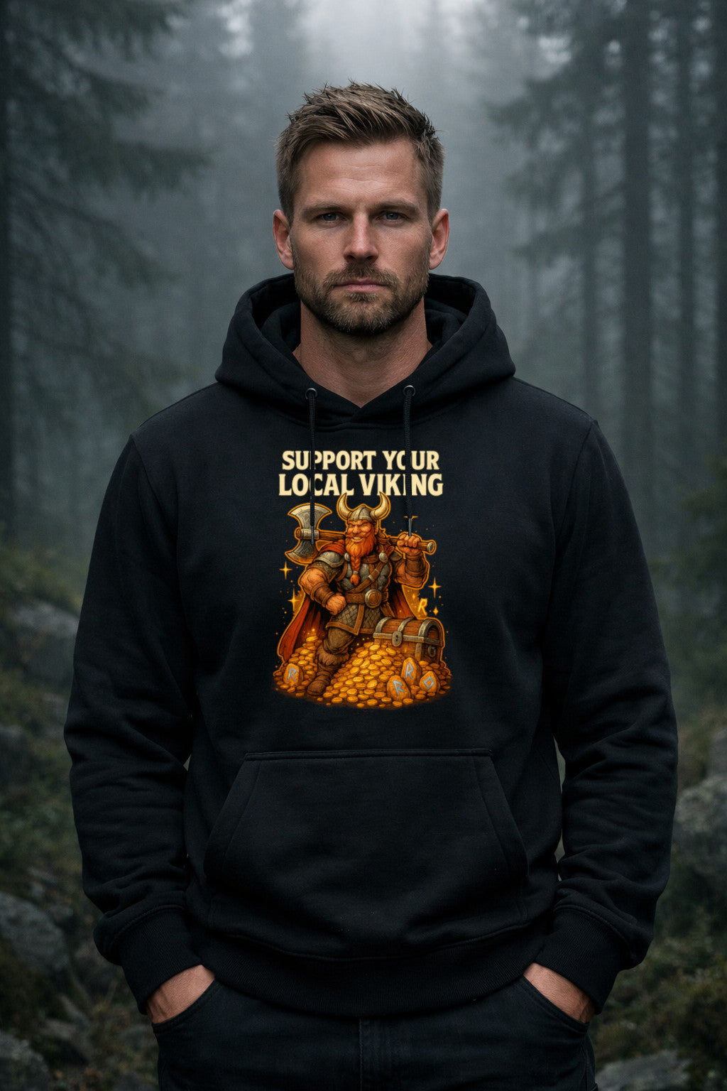 Support Your Local Viking - Unisex Basic Hoodie