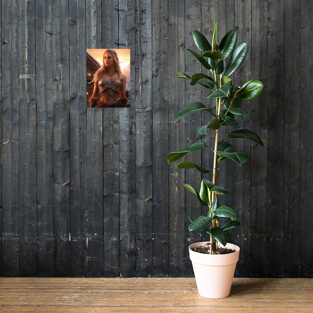 Wikingerkriegerin - Poster mit mattem Papier
