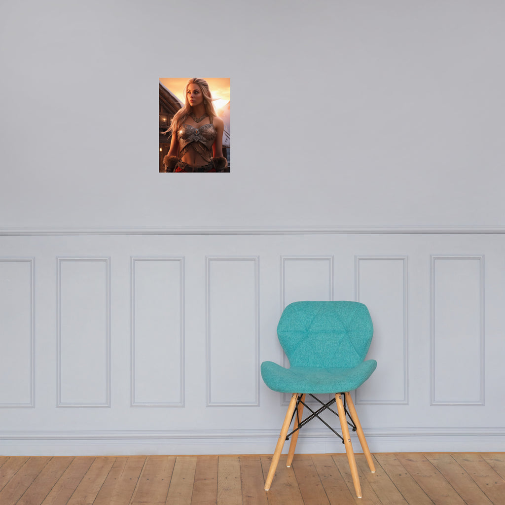 Wikingerkriegerin - Poster mit mattem Papier
