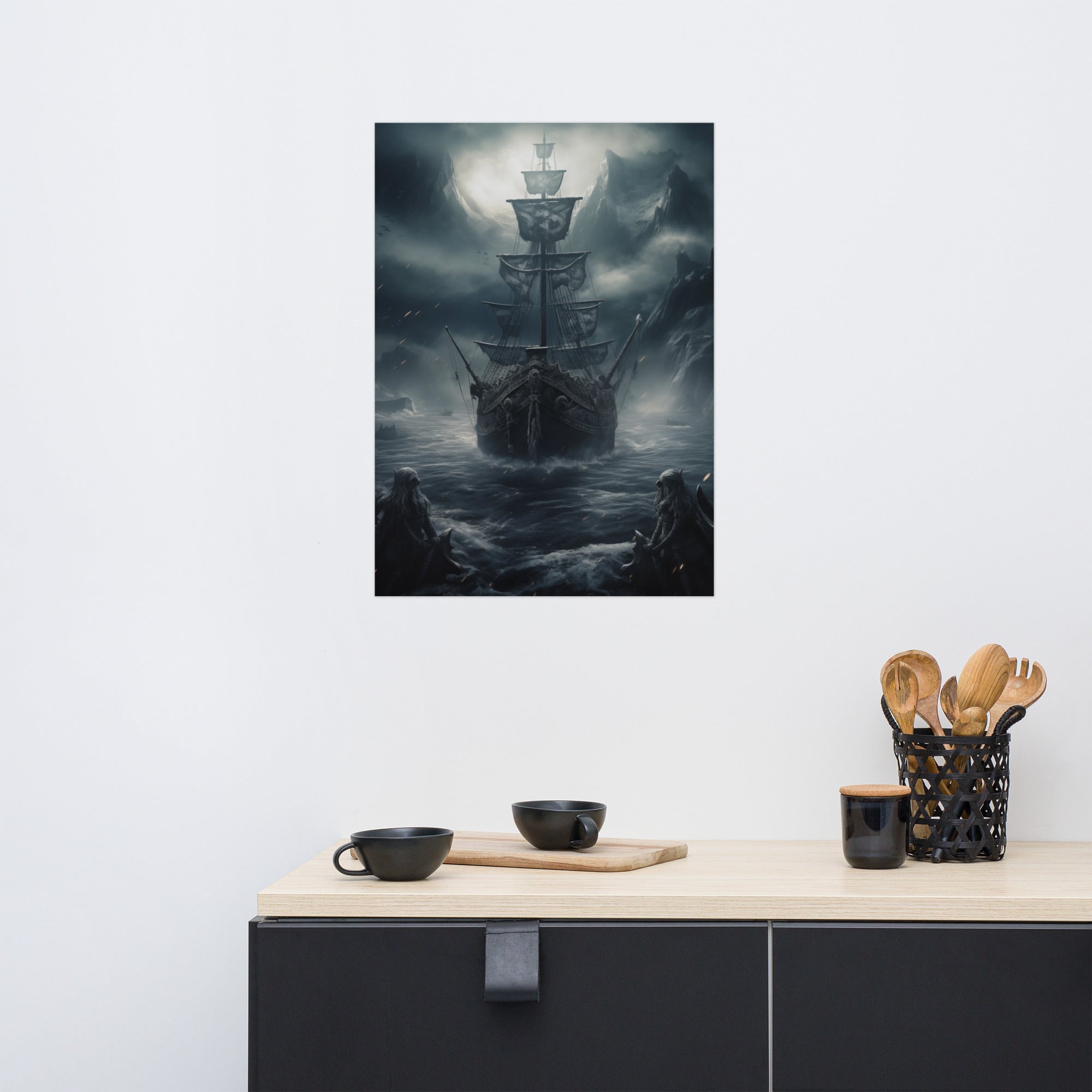 Wikingerschiff (1) - Poster mit mattem Papier