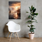 Wikingerschiff (2) - Poster mit mattem Papier