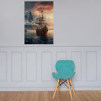 Wikingerschiff - Poster mit mattem Papier