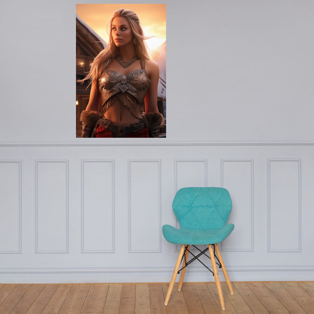 Wikingerkriegerin - Poster mit mattem Papier