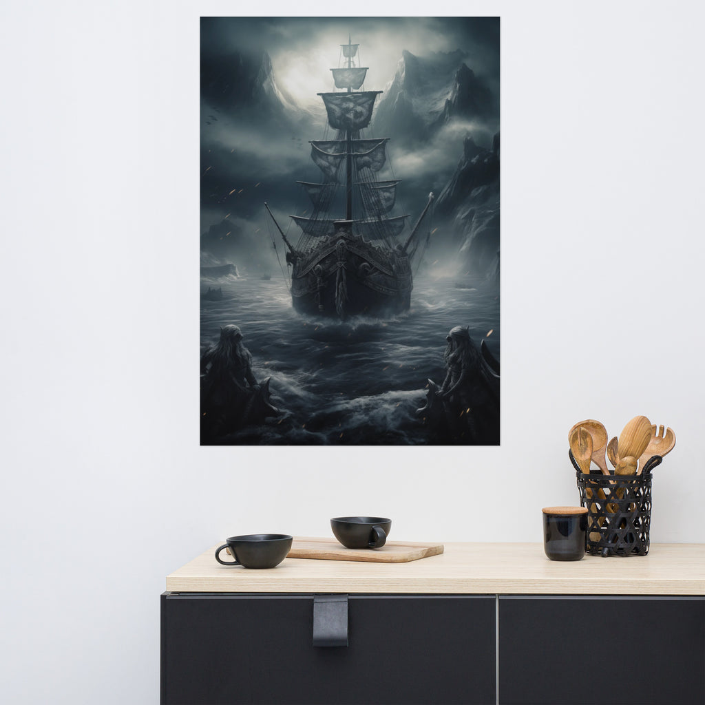 Wikingerschiff (1) - Poster mit mattem Papier