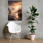 Wikingerschiff (2) - Poster mit mattem Papier