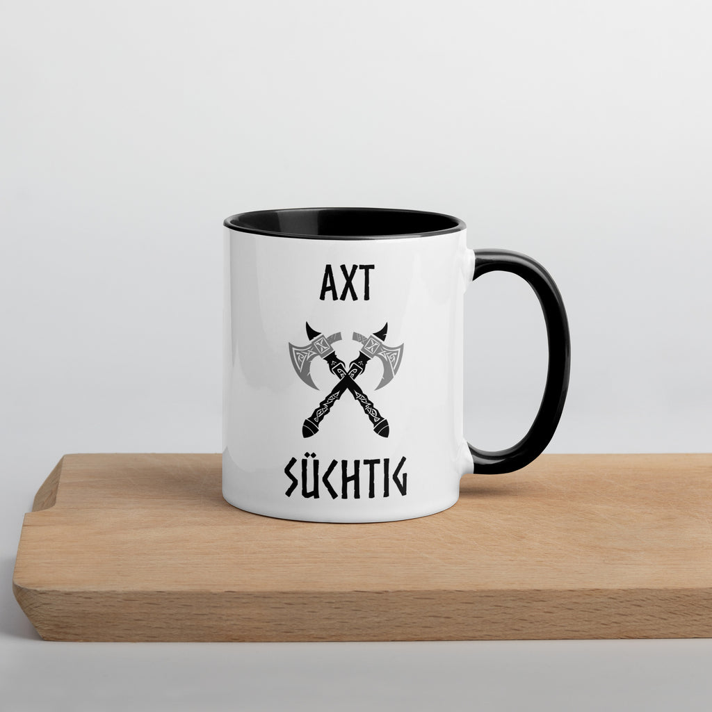 Axt Süchtig - Tasse mit farbiger Innenseite