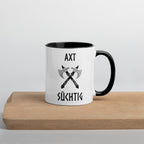 Axt Süchtig - Tasse mit farbiger Innenseite