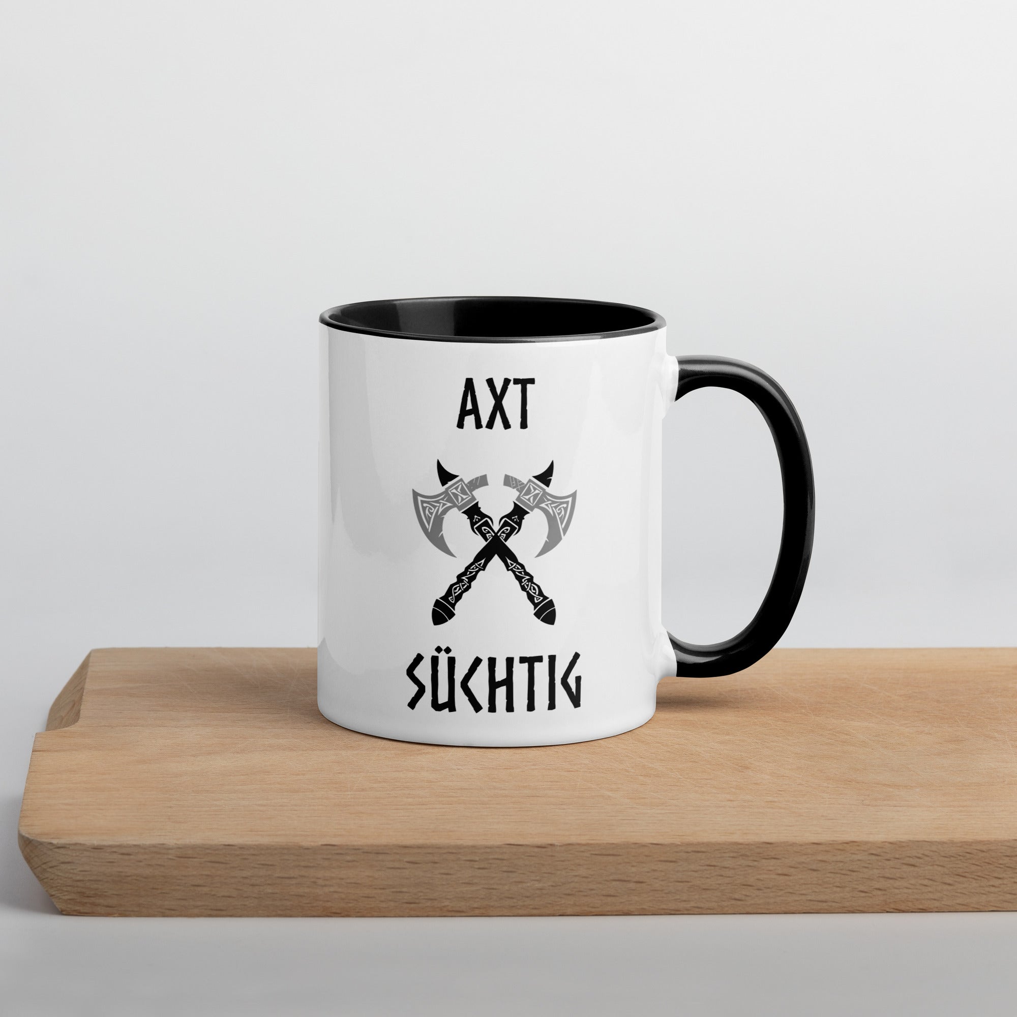 Axt Süchtig - Tasse mit farbiger Innenseite