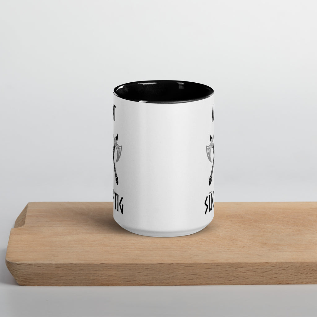 Axt Süchtig - Tasse mit farbiger Innenseite