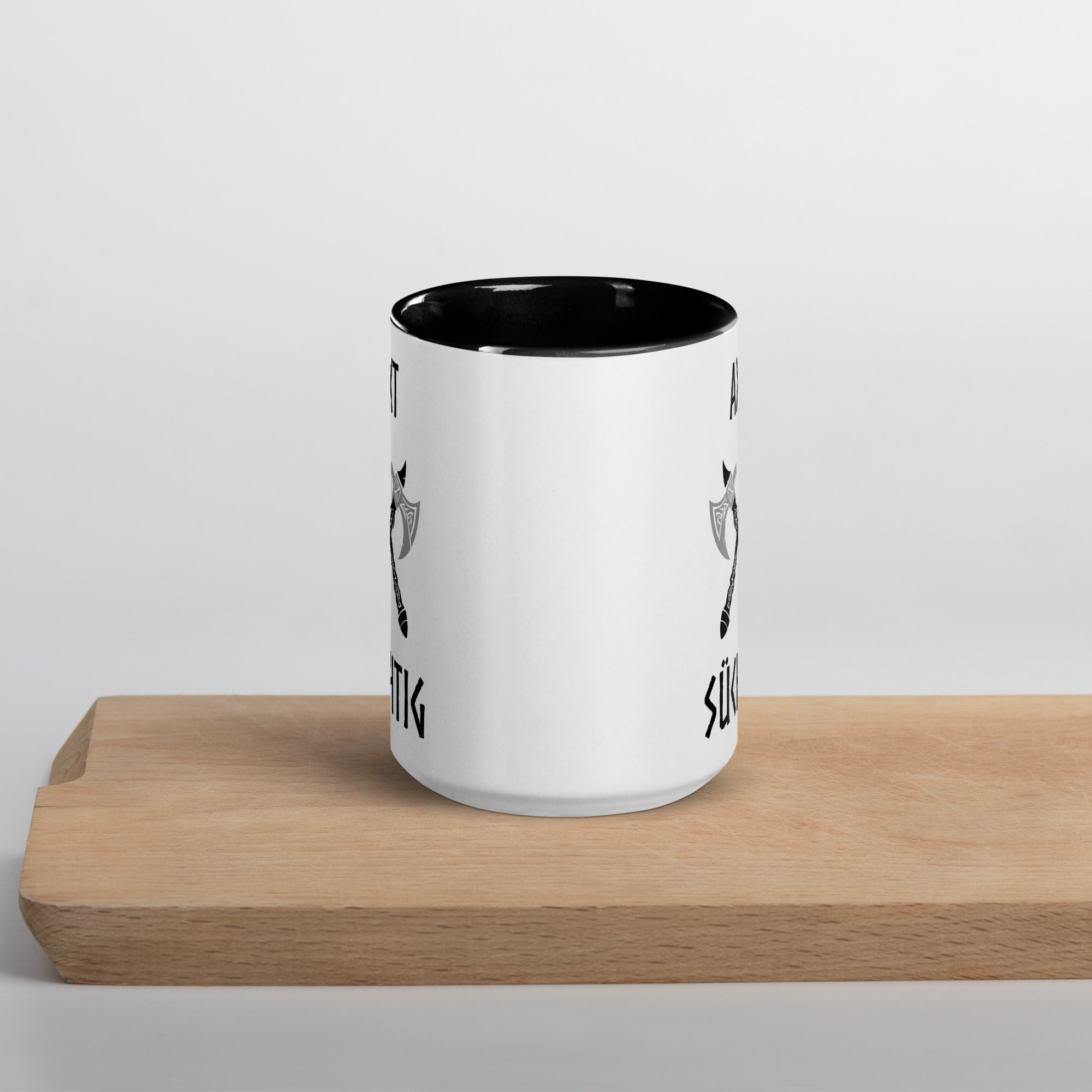 Axt Süchtig - Tasse mit farbiger Innenseite