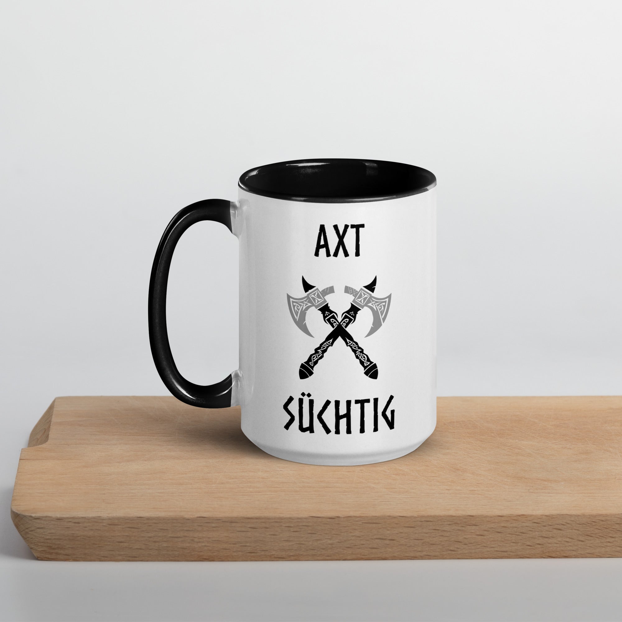 Axt Süchtig - Tasse mit farbiger Innenseite