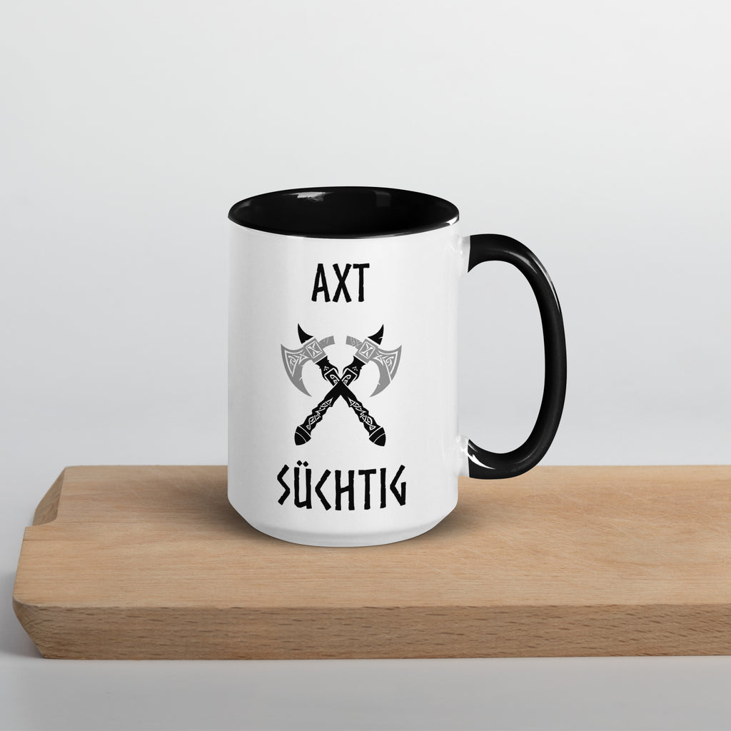 Axt Süchtig - Tasse mit farbiger Innenseite