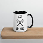Axt Süchtig - Tasse mit farbiger Innenseite