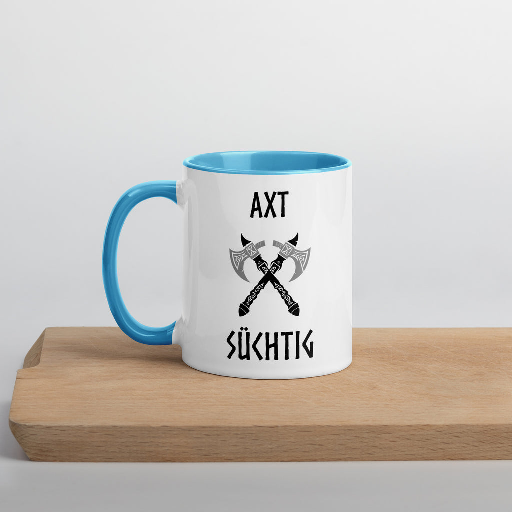 Axt Süchtig - Tasse mit farbiger Innenseite