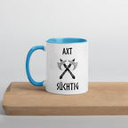 Axt Süchtig - Tasse mit farbiger Innenseite