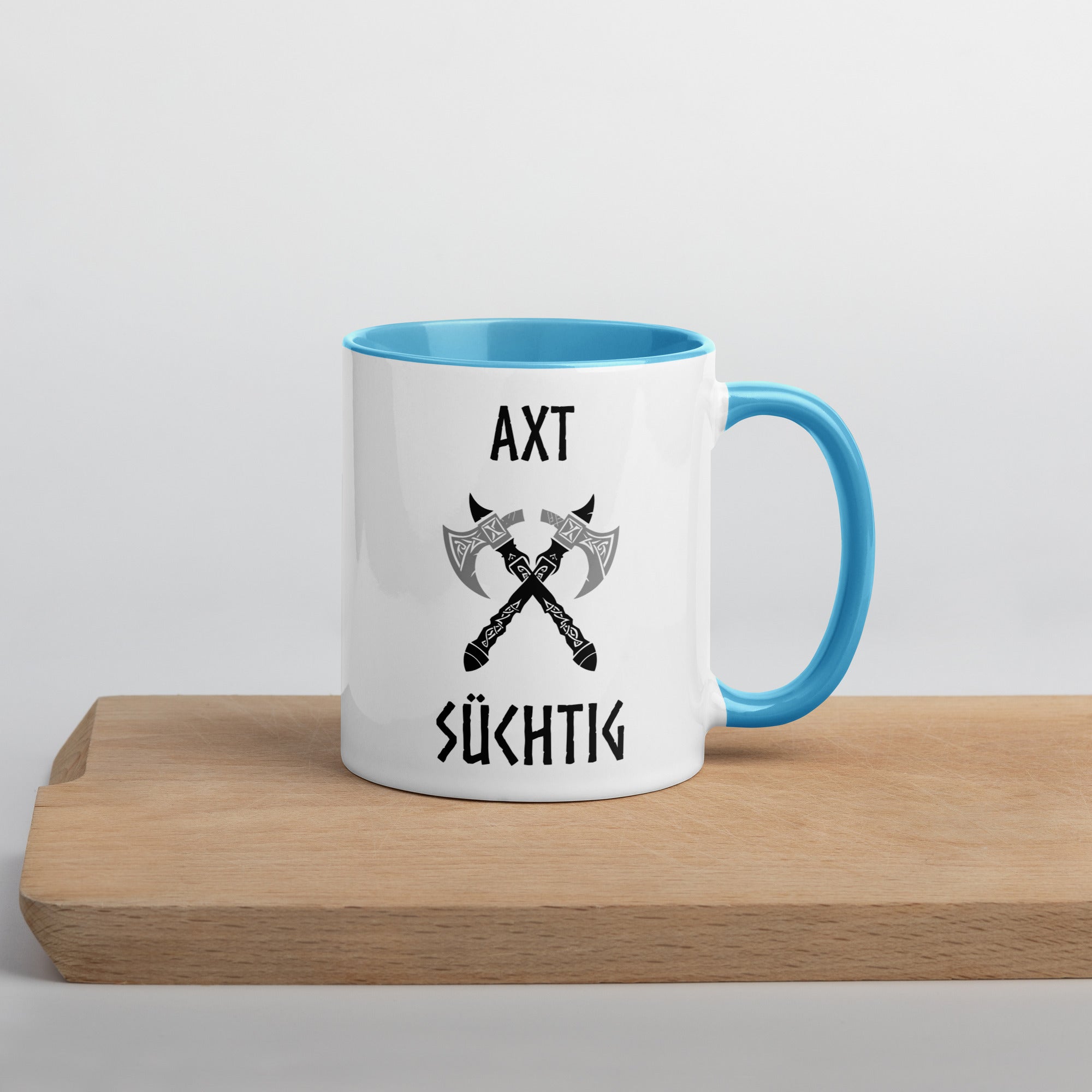 Axt Süchtig - Tasse mit farbiger Innenseite