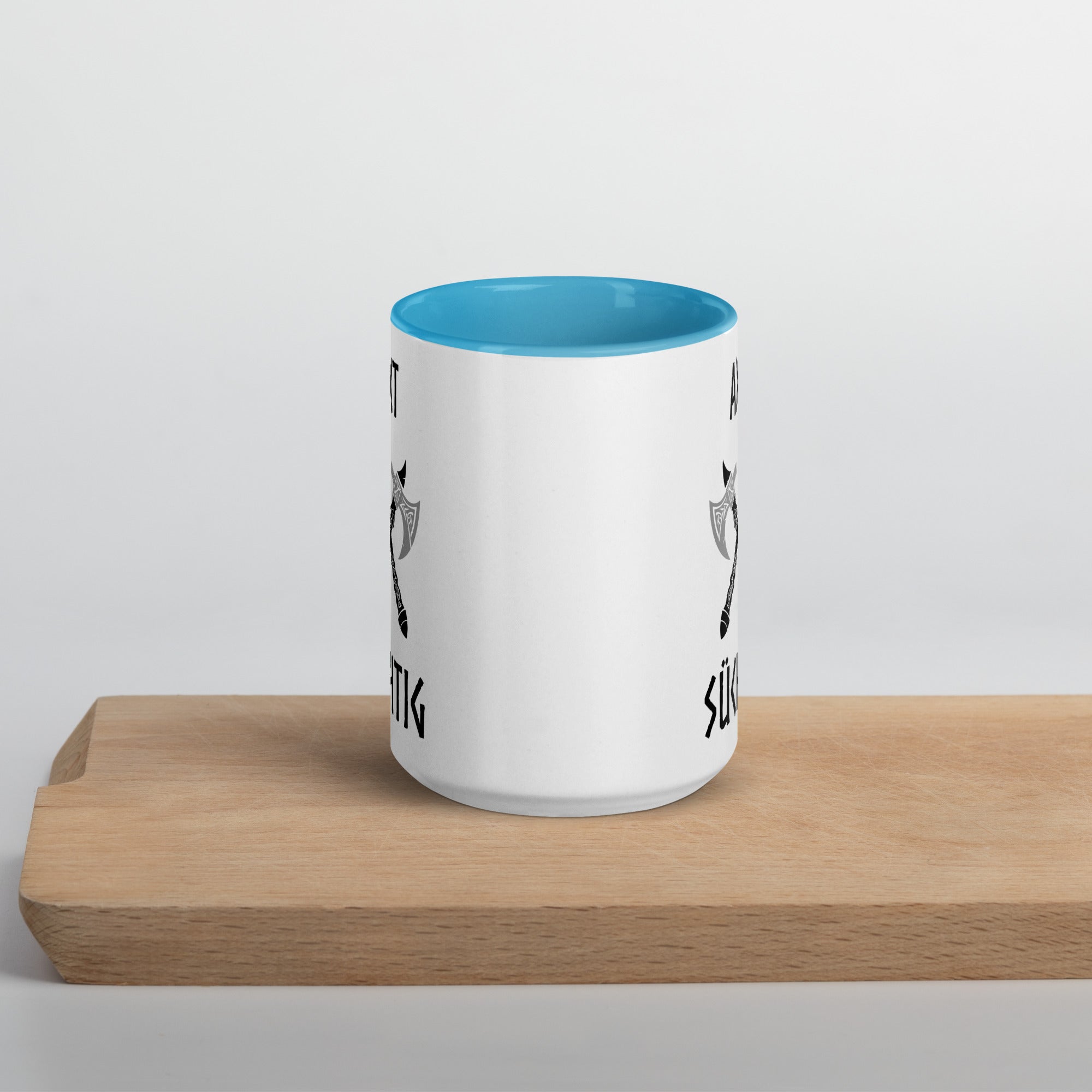 Axt Süchtig - Tasse mit farbiger Innenseite
