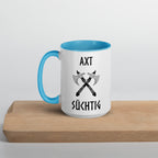Axt Süchtig - Tasse mit farbiger Innenseite