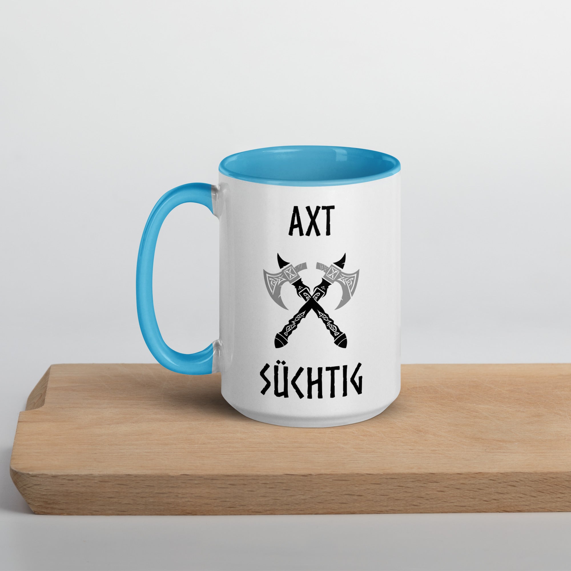 Axt Süchtig - Tasse mit farbiger Innenseite