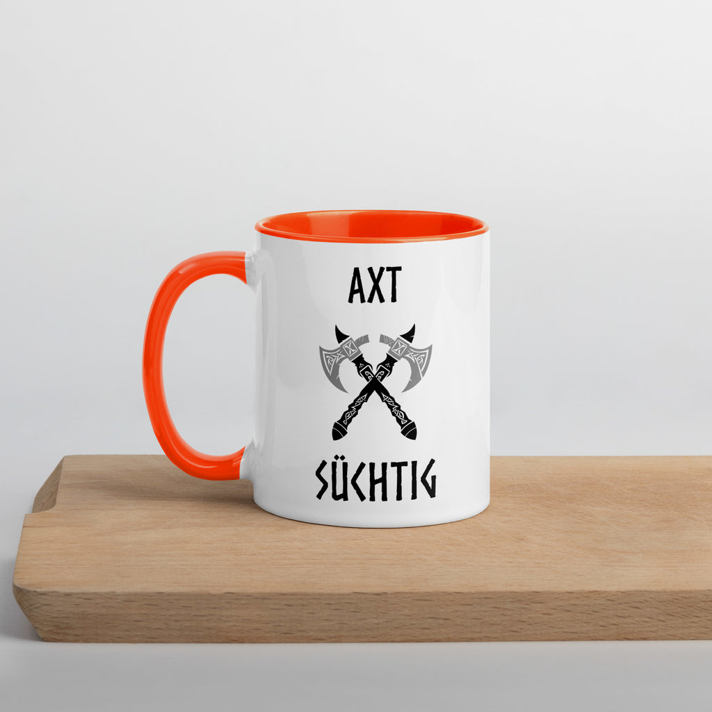 Axt Süchtig - Tasse mit farbiger Innenseite