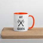 Axt Süchtig - Tasse mit farbiger Innenseite