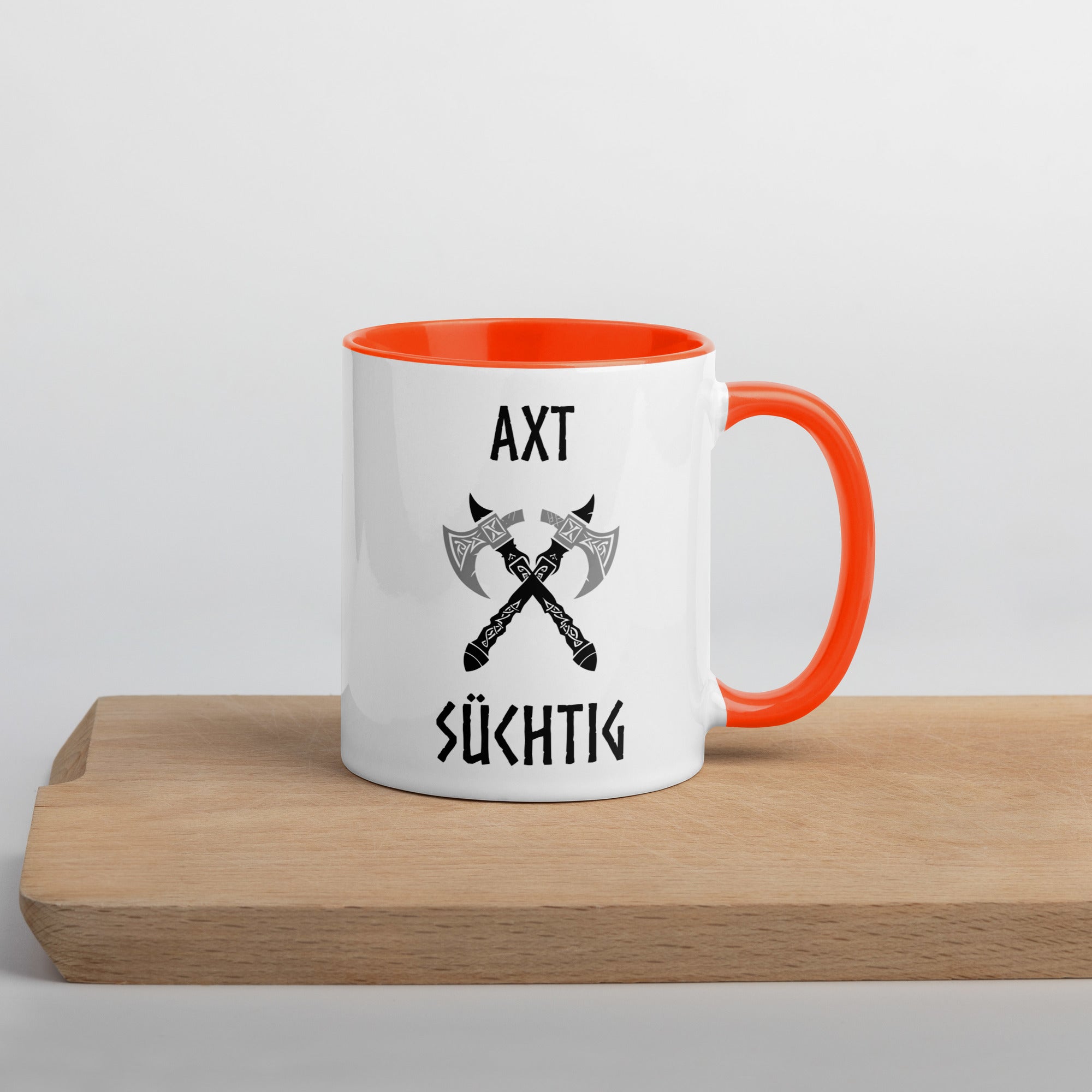 Axt Süchtig - Tasse mit farbiger Innenseite