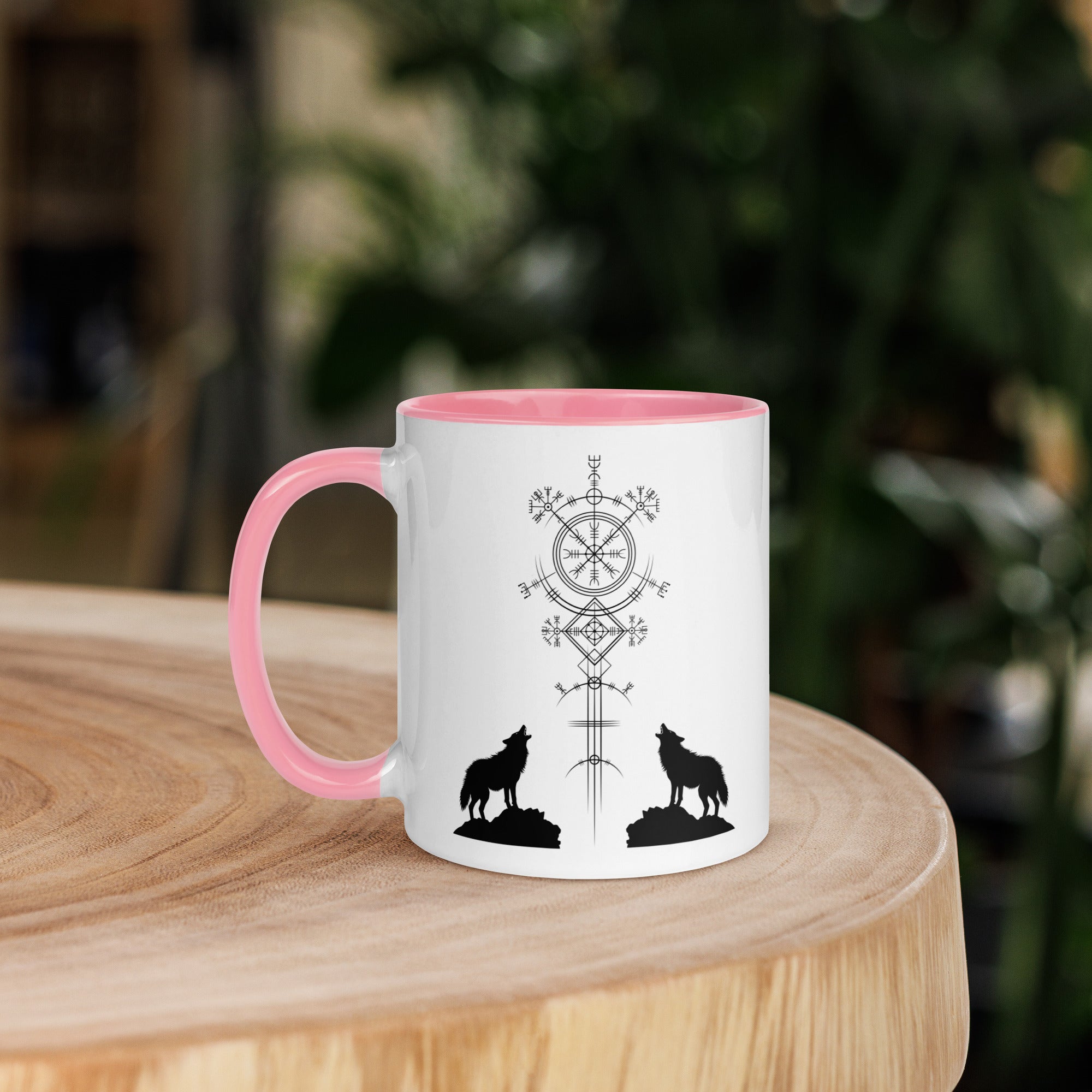 Aegishjalmur Wölfe - Tasse mit farbiger Innenseite