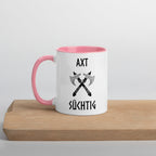 Axt Süchtig - Tasse mit farbiger Innenseite