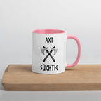 Axt Süchtig - Tasse mit farbiger Innenseite