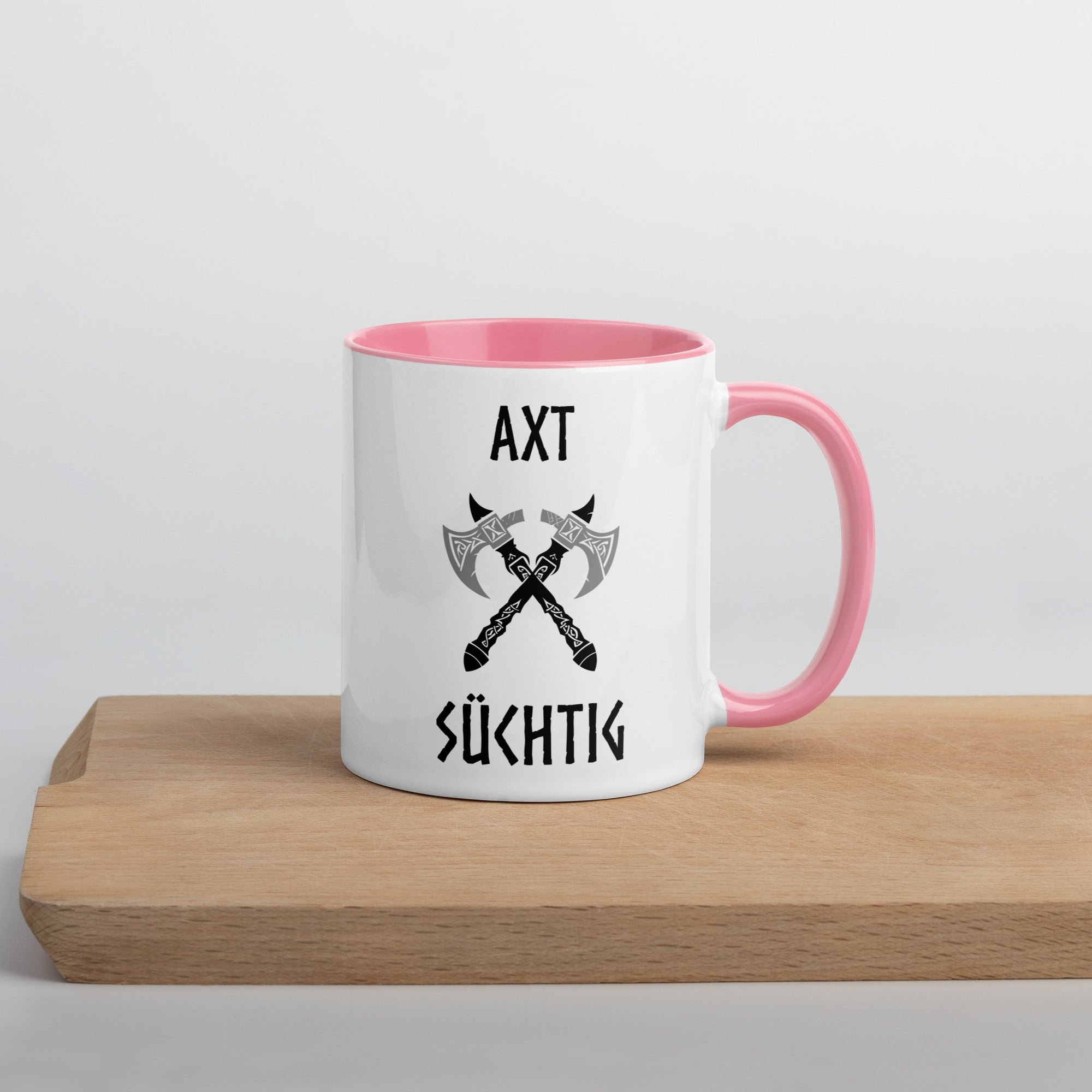 Axt Süchtig - Tasse mit farbiger Innenseite