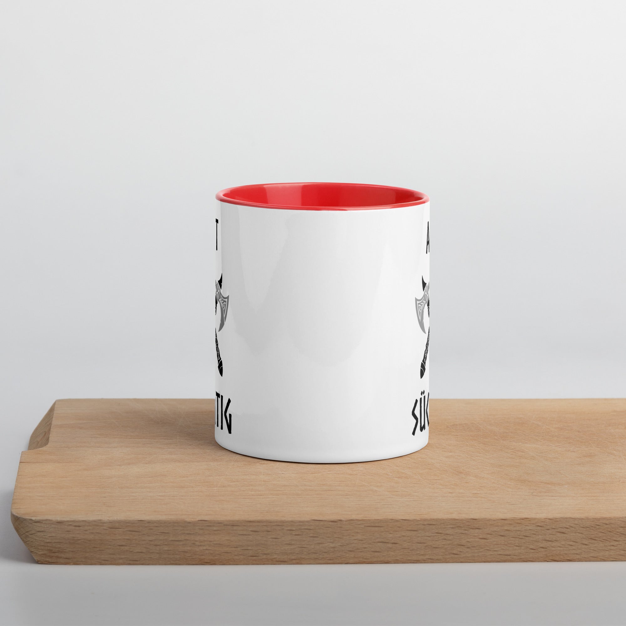 Axt Süchtig - Tasse mit farbiger Innenseite