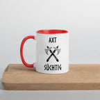Axt Süchtig - Tasse mit farbiger Innenseite