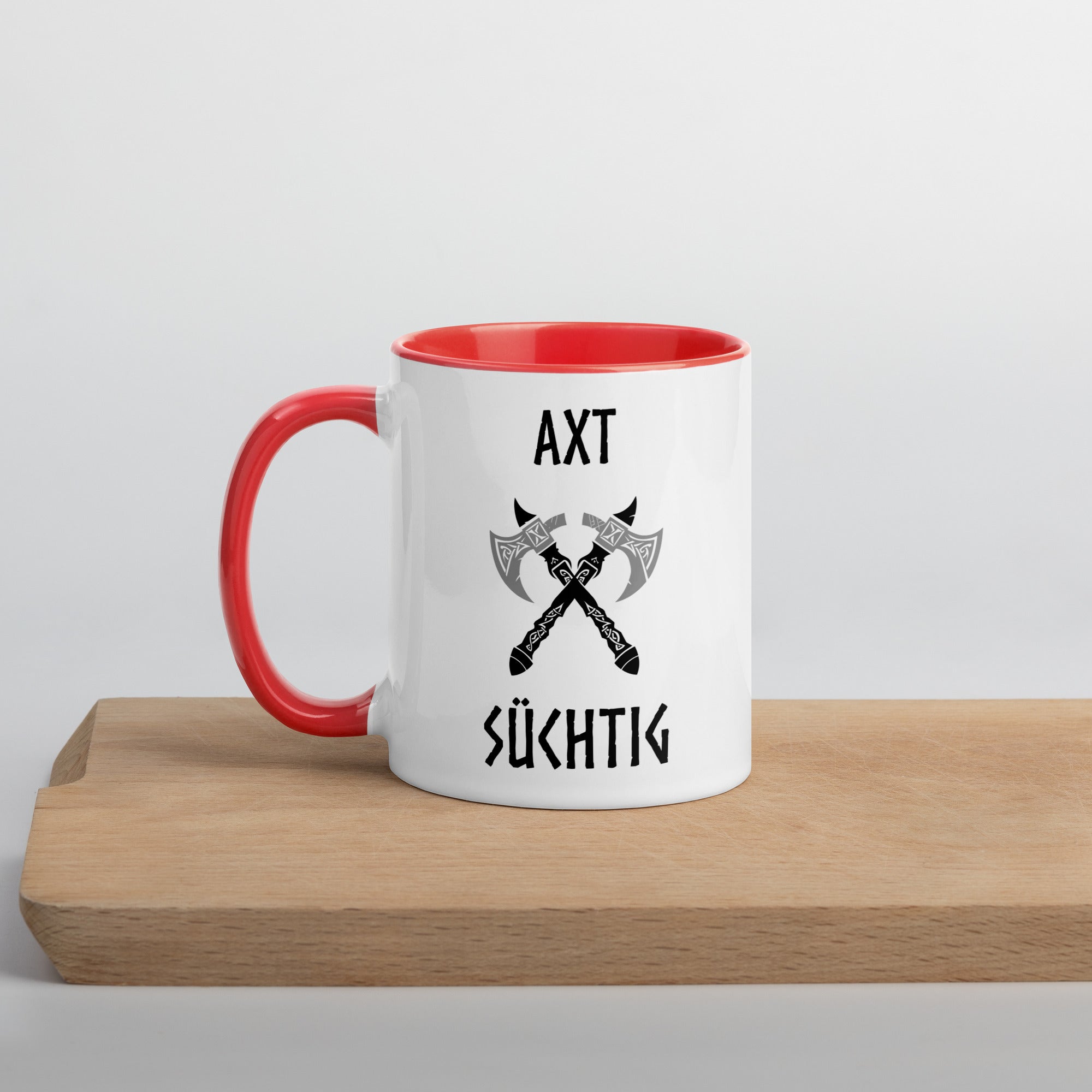 Axt Süchtig - Tasse mit farbiger Innenseite