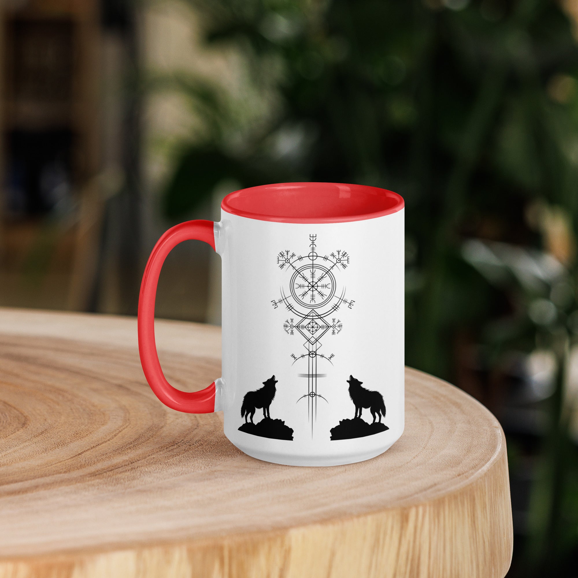 Aegishjalmur Wölfe - Tasse mit farbiger Innenseite