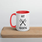 Axt Süchtig - Tasse mit farbiger Innenseite