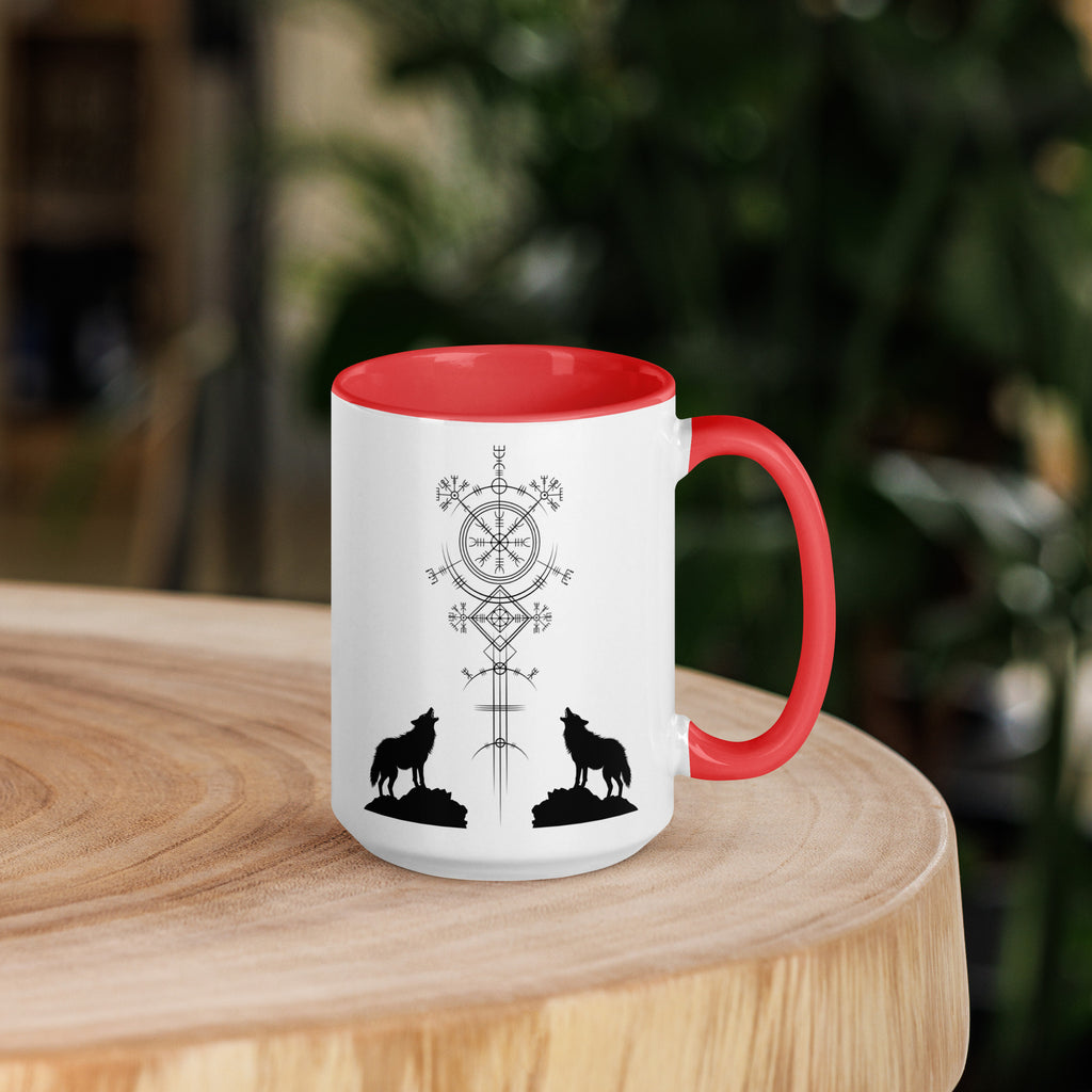 Aegishjalmur Wölfe - Tasse mit farbiger Innenseite