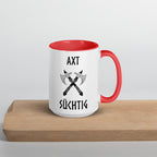 Axt Süchtig - Tasse mit farbiger Innenseite