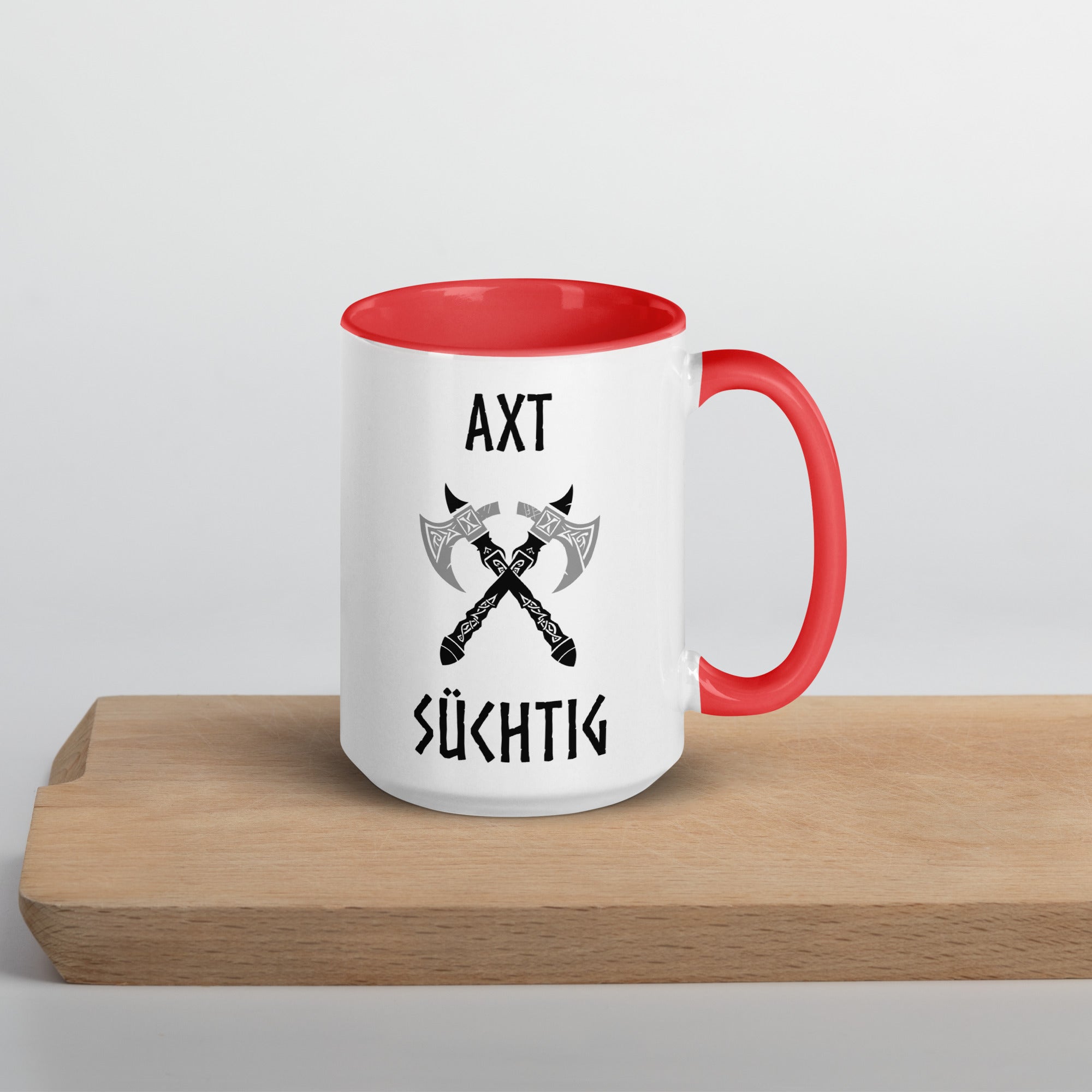 Axt Süchtig - Tasse mit farbiger Innenseite