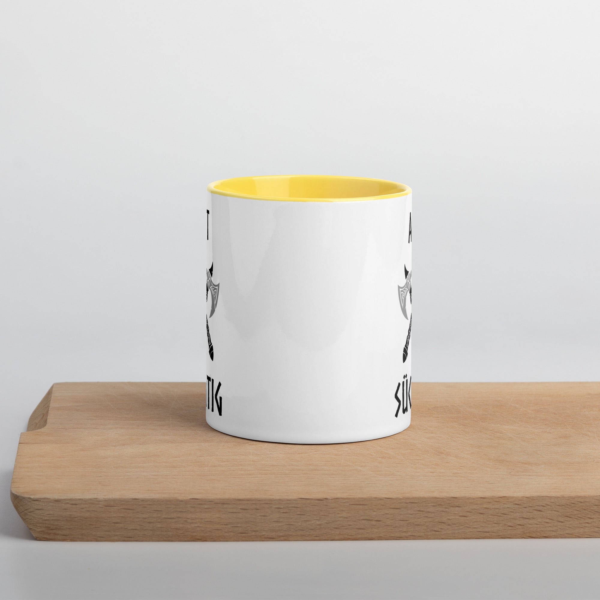 Axt Süchtig - Tasse mit farbiger Innenseite