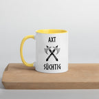 Axt Süchtig - Tasse mit farbiger Innenseite