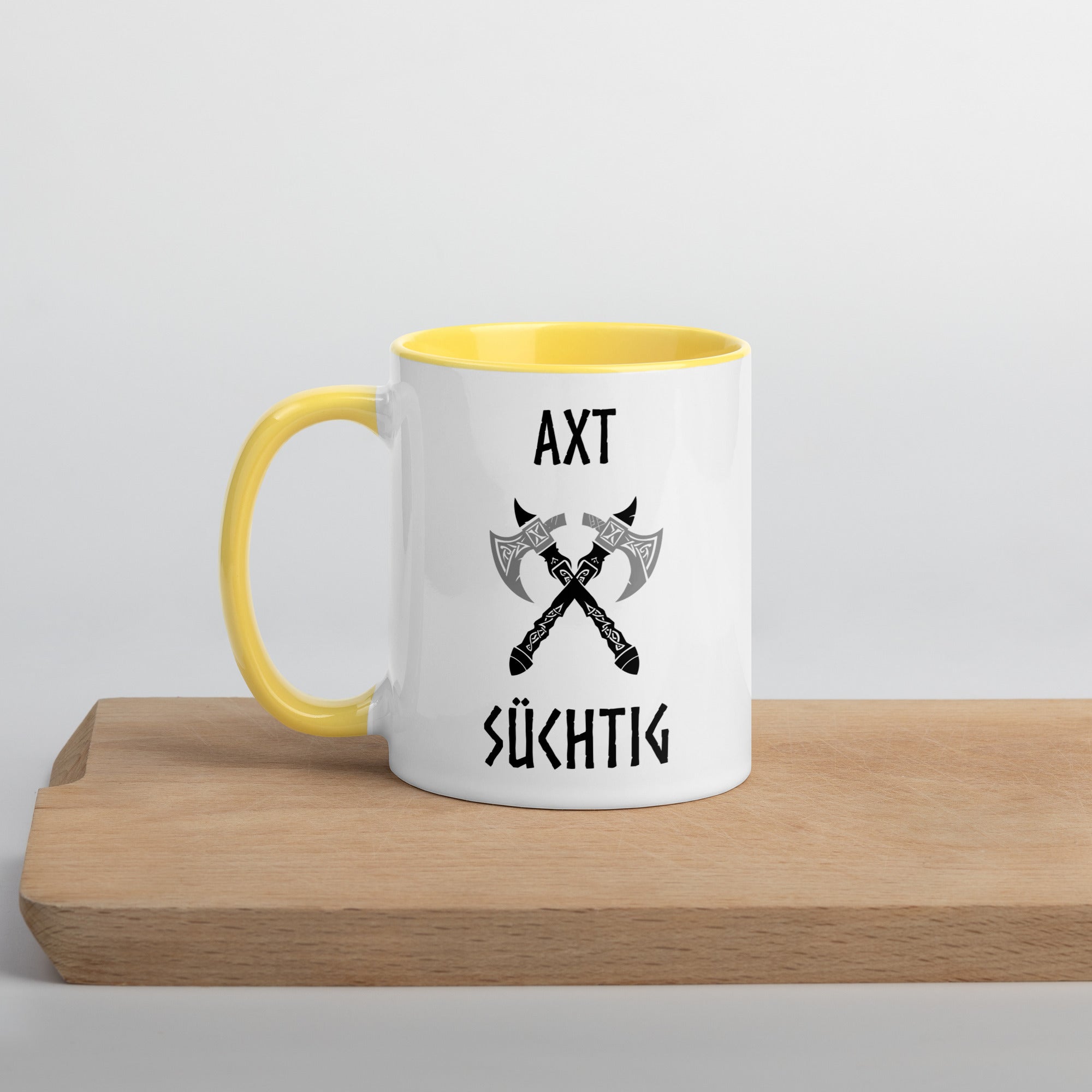 Axt Süchtig - Tasse mit farbiger Innenseite