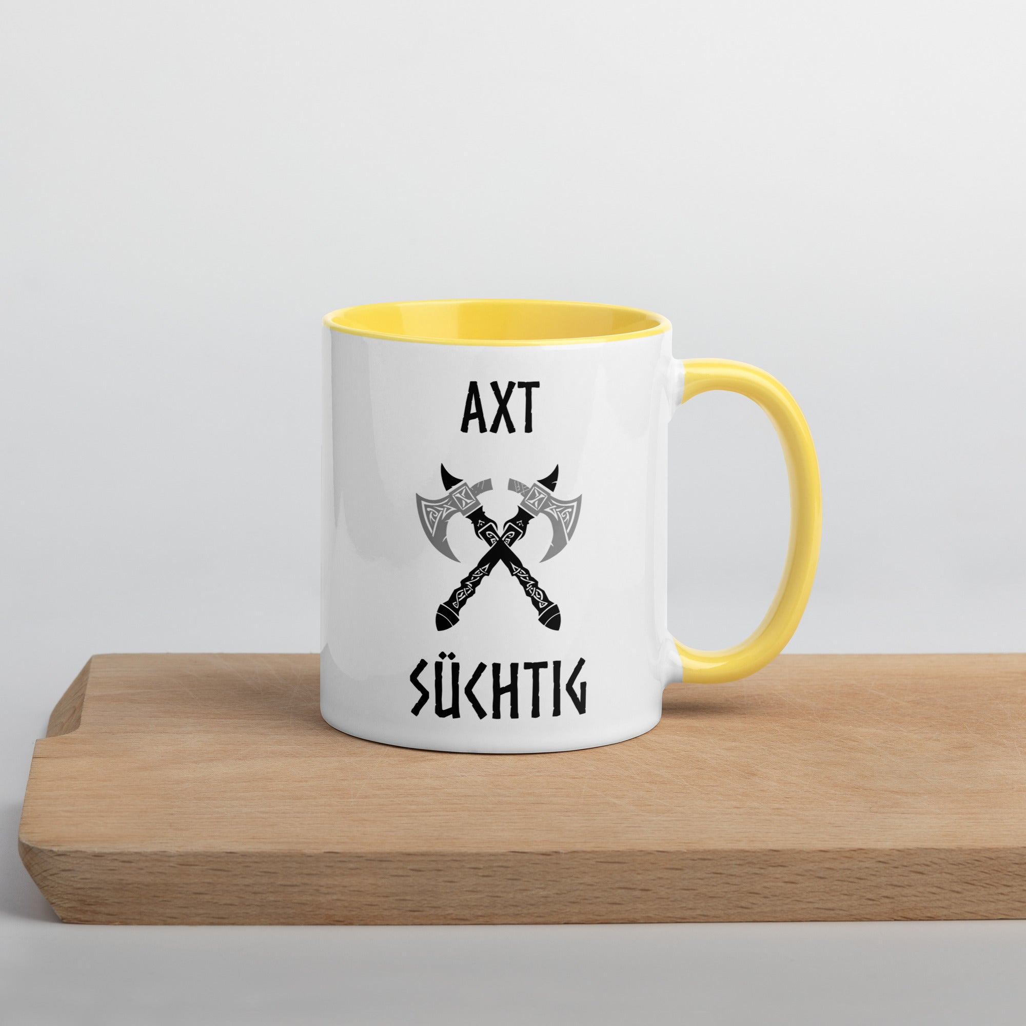 Axt Süchtig - Tasse mit farbiger Innenseite