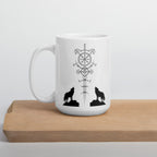 Aegishjalmur Wölfe - Weiße, glänzende Tasse