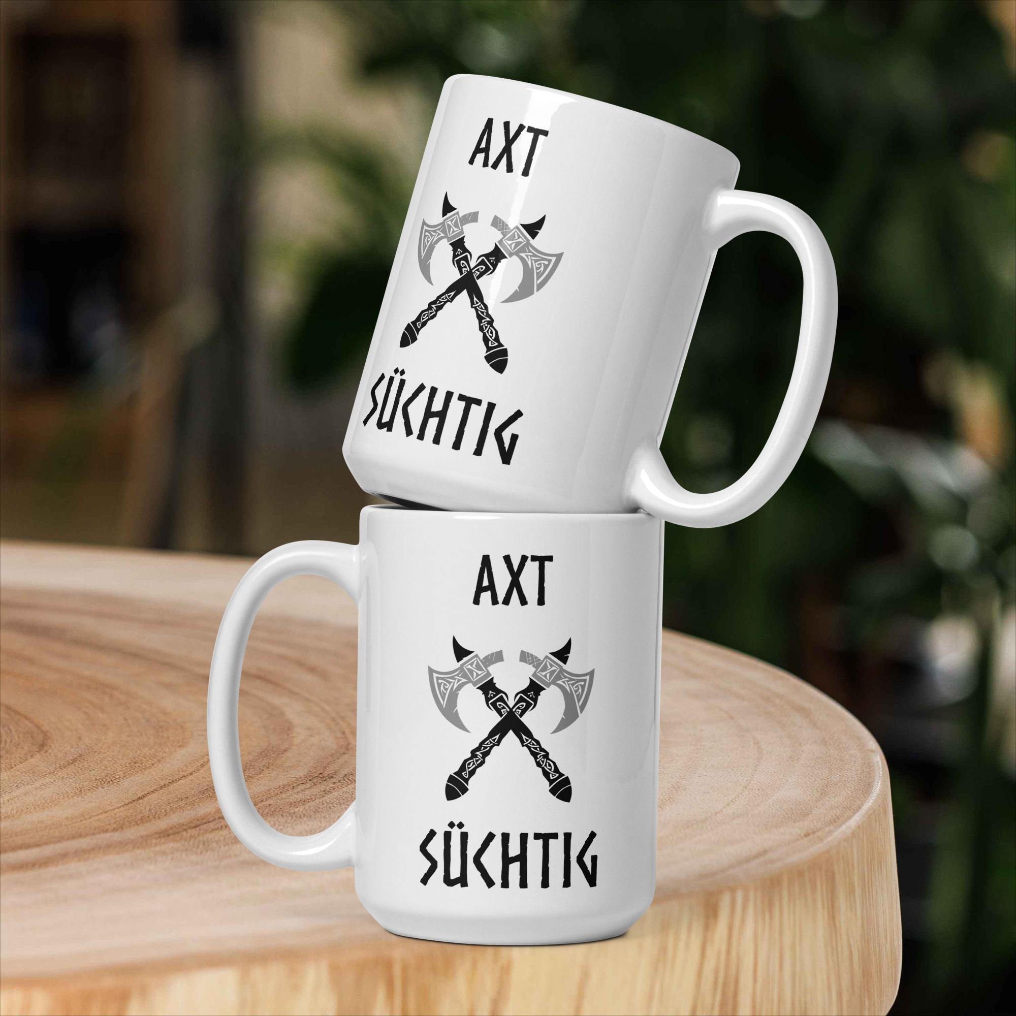 Axt Süchtig - Weiße, glänzende Tasse