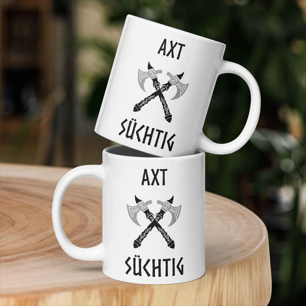 Axt Süchtig - Weiße, glänzende Tasse