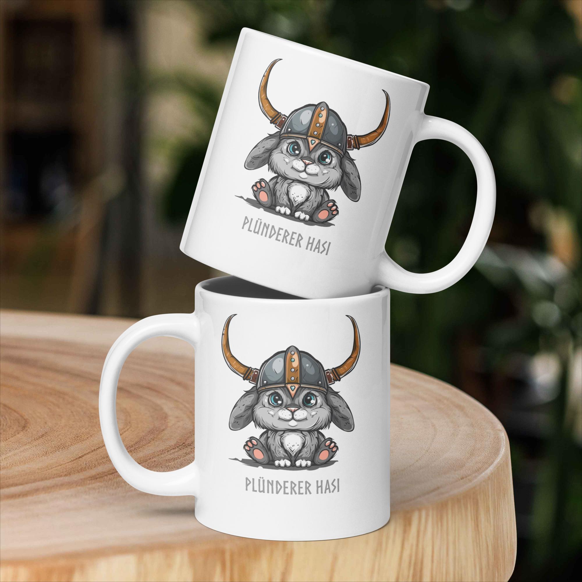 Plünderer Hasi - Weiße, glänzende Tasse