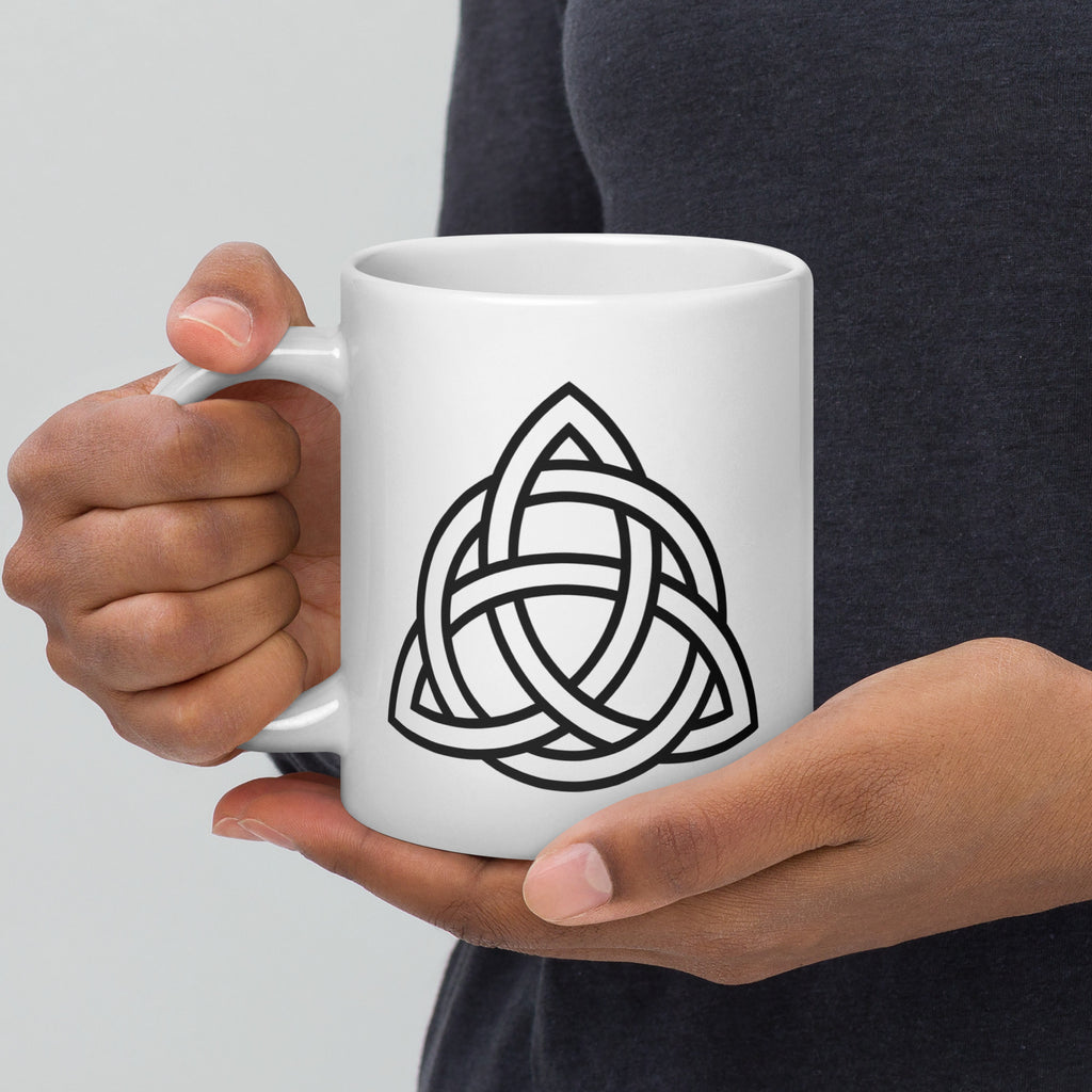 Triquetra - Weiße, glänzende Tasse